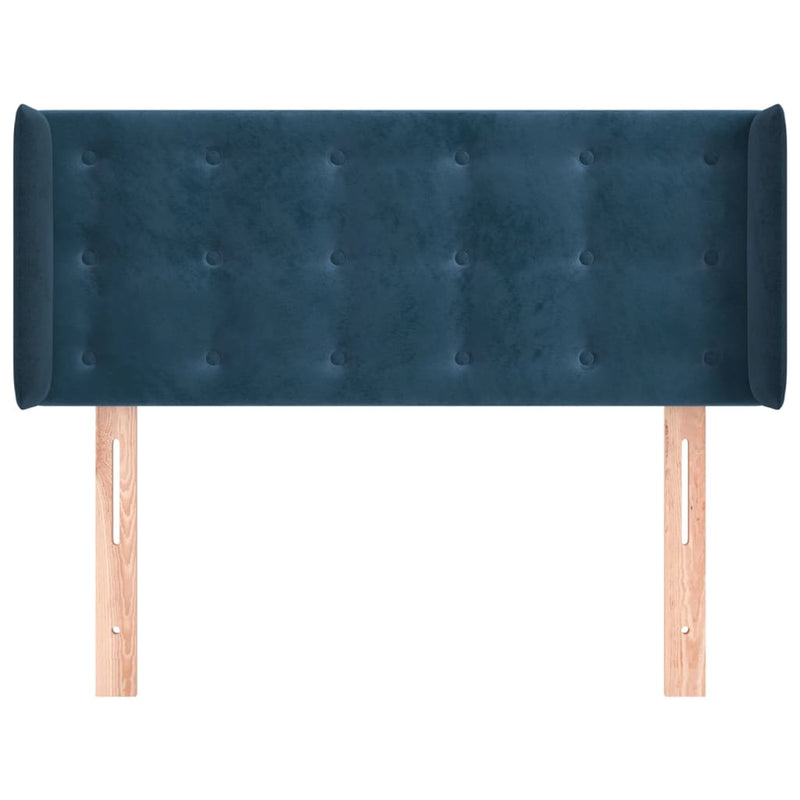 vidaXL sötétkék bársony fejtámla szárnyakkal 83x16x78/88 cm