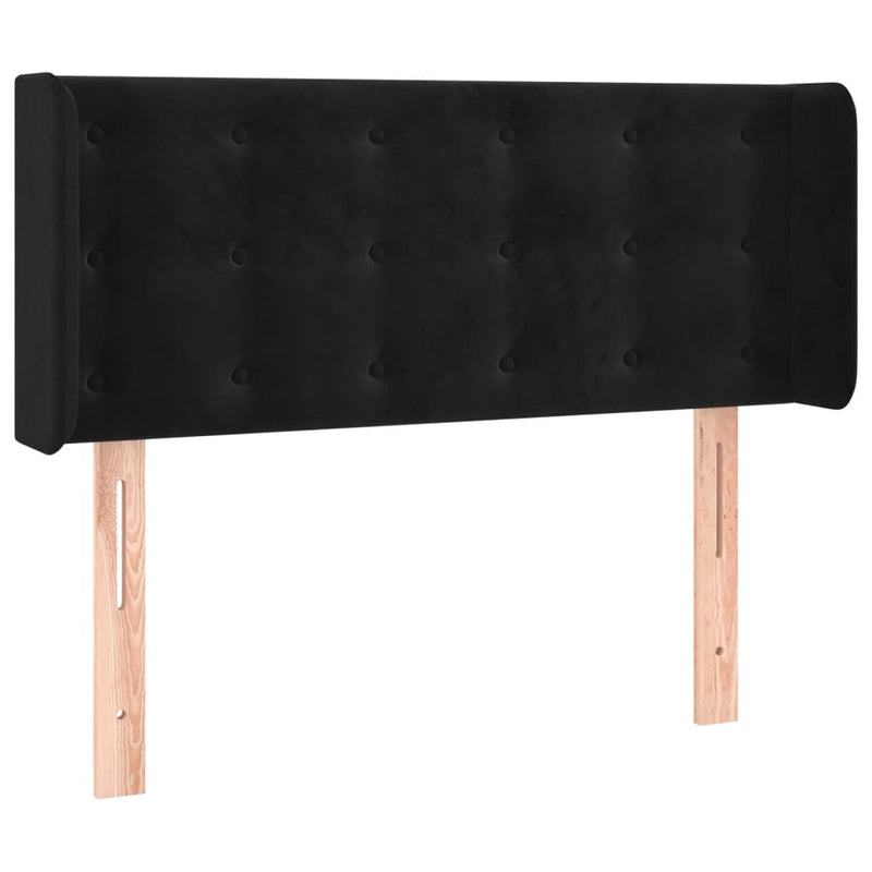 vidaXL fekete bársony fejtámla szárnyakkal 103x16x78/88 cm