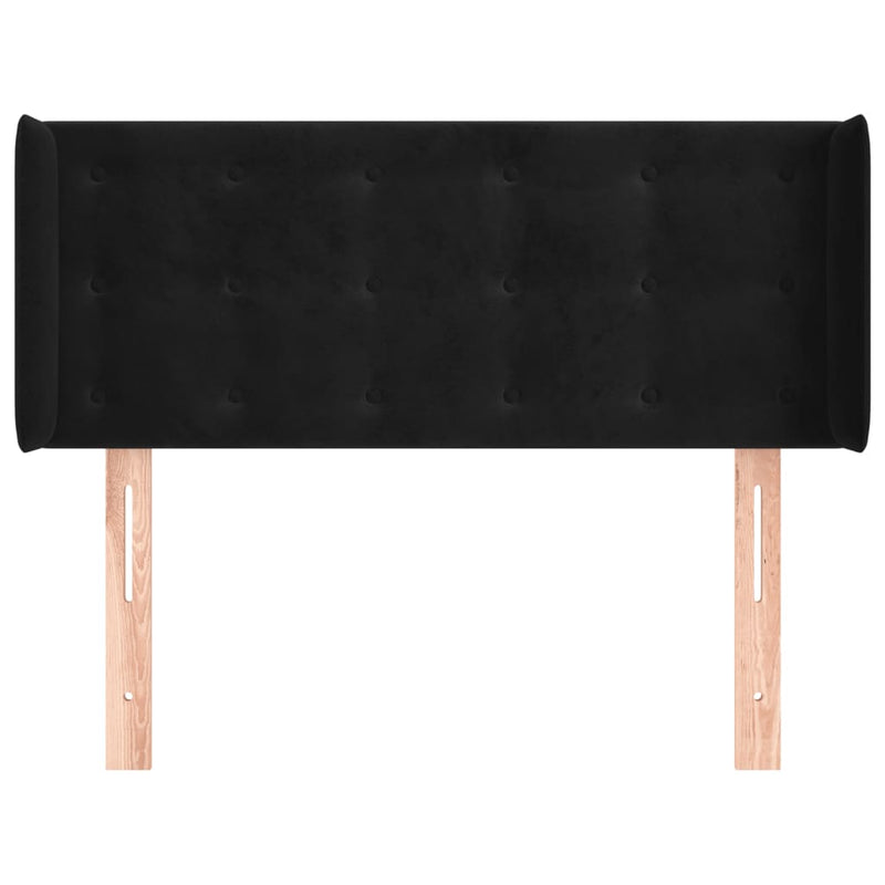 vidaXL fekete bársony fejtámla szárnyakkal 103x16x78/88 cm