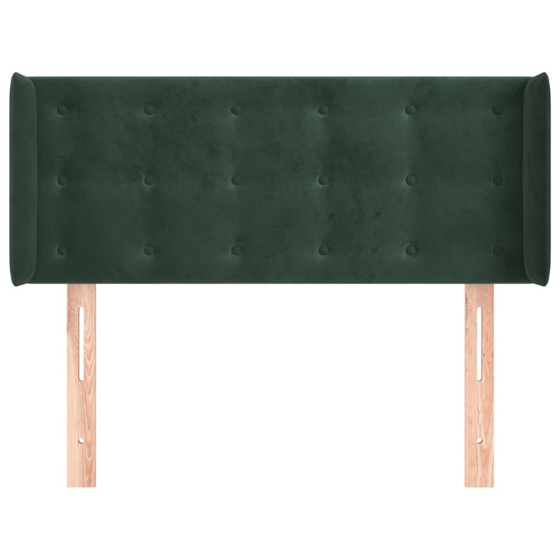 vidaXL sötétzöld bársony fejtámla szárnyakkal 103x16x78/88 cm