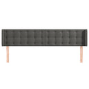 vidaXL sötétszürke bársony szárnyas fejtámla 163x16x78/88 cm