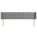 vidaXL világosszürke bársony szárnyas fejtámla 183x16x78/88 cm