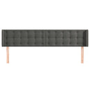 vidaXL sötétszürke bársony szárnyas fejtámla 183x16x78/88 cm