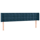 vidaXL sötétkék bársony szárnyas fejtámla 183x16x78/88 cm