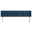 vidaXL sötétkék bársony szárnyas fejtámla 183x16x78/88 cm