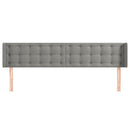 vidaXL világosszürke bársony szárnyas fejtámla 203x16x78/88 cm