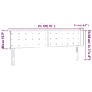 vidaXL sötétszürke bársony szárnyas fejtámla 203x16x78/88 cm