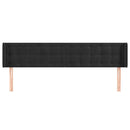 vidaXL fekete bársony szárnyas fejtámla 203x16x78/88 cm