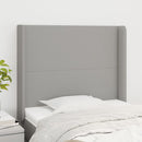 vidaXL világosszürke szövet fejtámla szárnyakkal 83x16x118/128 cm