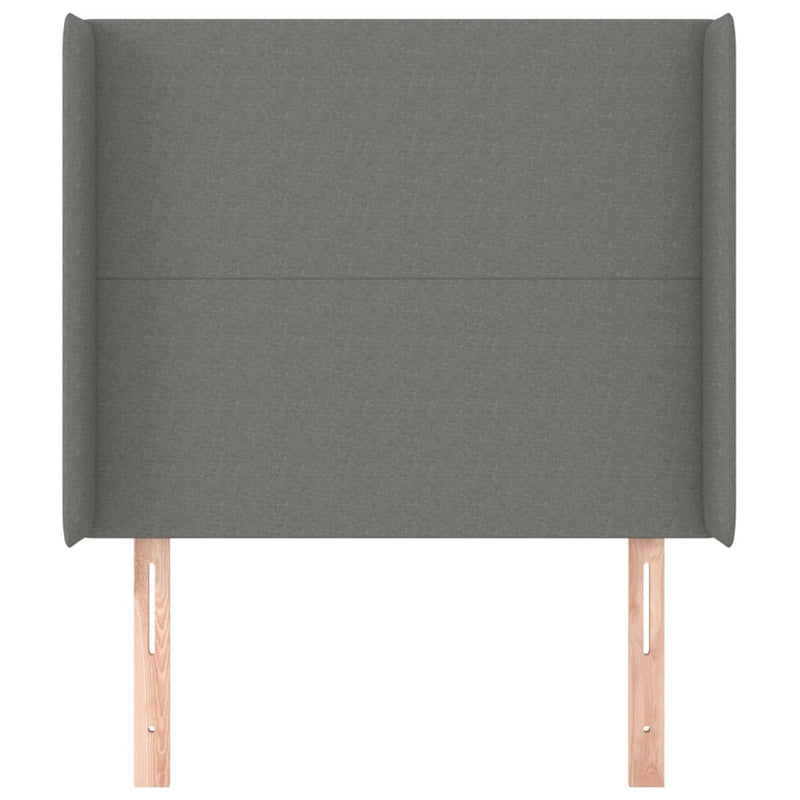vidaXL sötétszürke szövet fejtámla szárnyakkal 83x16x118/128 cm
