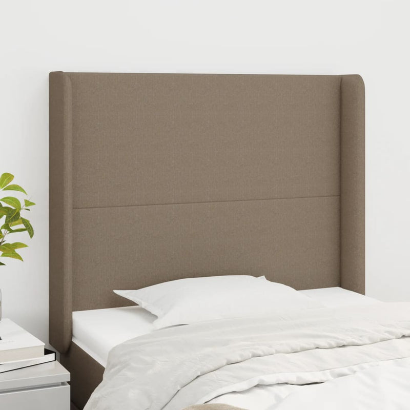 vidaXL tópszínű szövet fejtámla szárnyakkal 83x16x118/128 cm