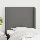 vidaXL sötétszürke szövet fejtámla szárnyakkal 93x16x118/128 cm