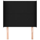 vidaXL fekete szövet fejtámla szárnyakkal 93x16x118/128 cm