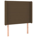 vidaXL sötétbarna szövet fejtámla szárnyakkal 93x16x118/128 cm