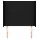vidaXL fekete szövet fejtámla szárnyakkal 103x16x118/128 cm