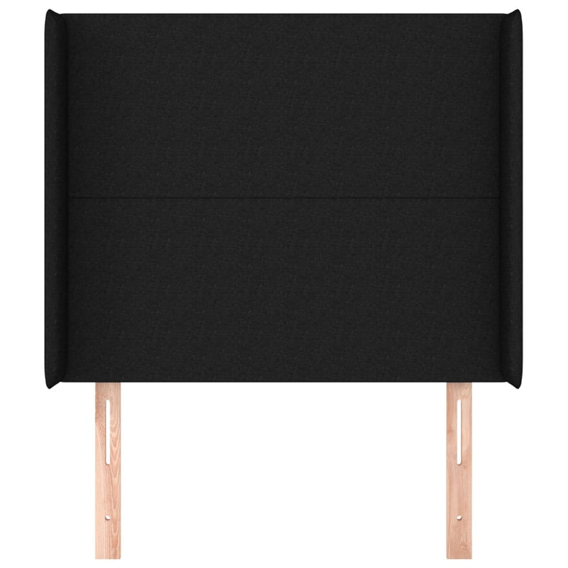 vidaXL fekete szövet fejtámla szárnyakkal 103x16x118/128 cm