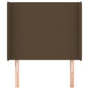vidaXL sötétbarna szövet fejtámla szárnyakkal 103x16x118/128 cm