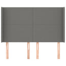 vidaXL sötétszürke szövet fejtámla szárnyakkal 147x16x118/128 cm