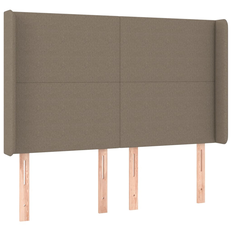 vidaXL tópszínű szövet fejtámla szárnyakkal 147x16x118/128 cm