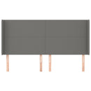 vidaXL sötétszürke szövet fejtámla szárnyakkal 163x16x118/128 cm