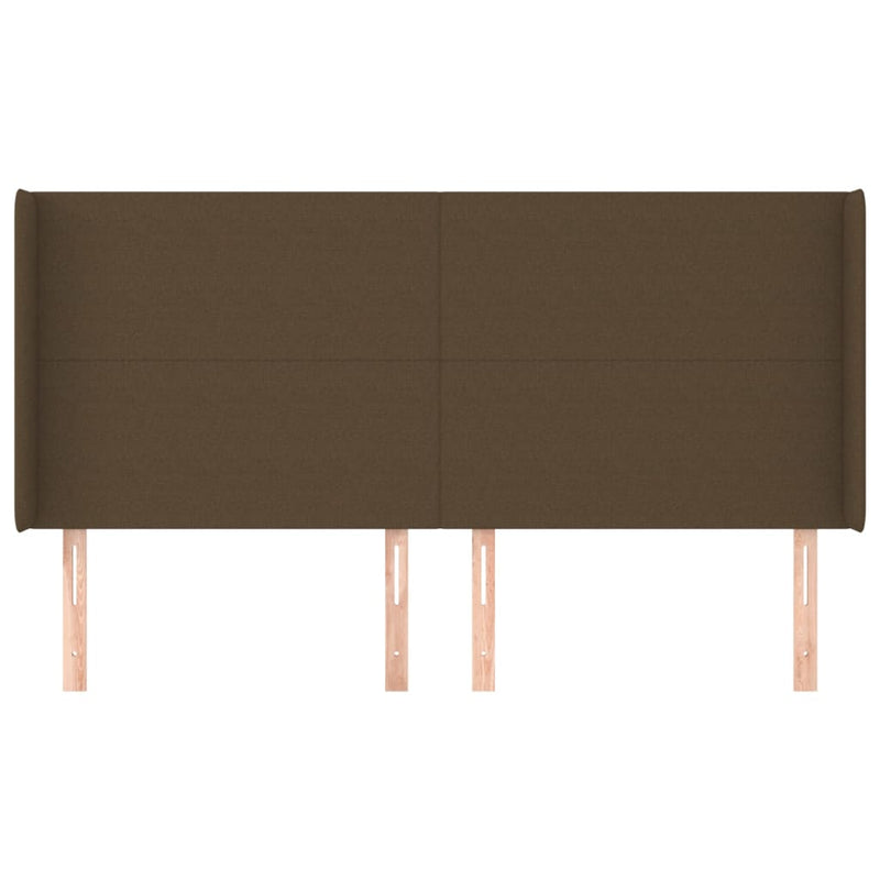 vidaXL sötétbarna szövet fejtámla szárnyakkal 163x16x118/128 cm