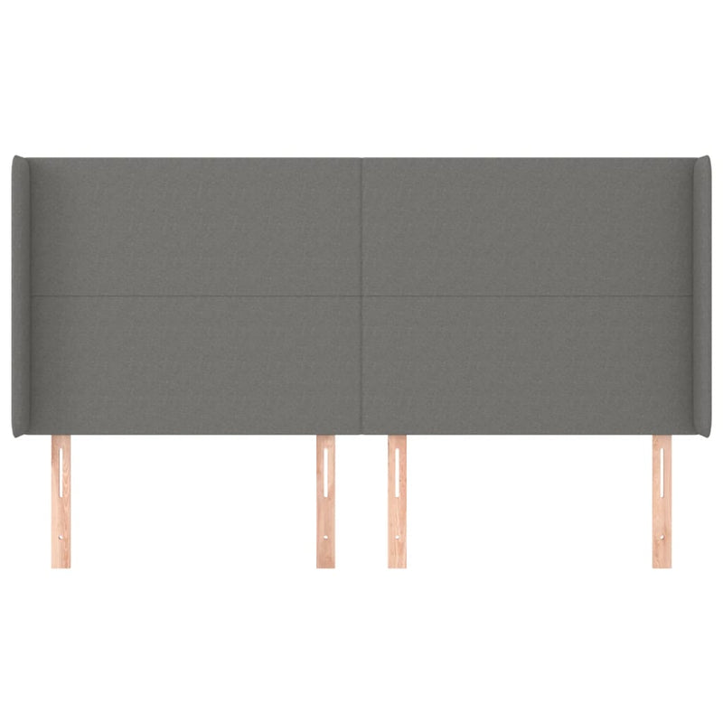 vidaXL sötétszürke szövet fejtámla szárnyakkal 183x16x118/128 cm