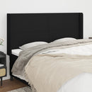 vidaXL fekete szövet fejtámla szárnyakkal 183x16x118/128 cm