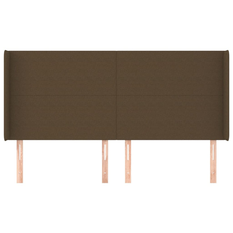 vidaXL sötétbarna szövet fejtámla szárnyakkal 203x16x118/128 cm