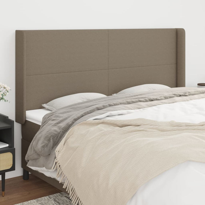 vidaXL tópszínű szövet fejtámla szárnyakkal 203x16x118/128 cm