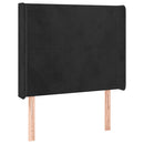 vidaXL fekete bársony fejtámla szárnyakkal 83x16x118/128 cm