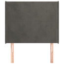vidaXL sötétszürke bársony fejtámla szárnyakkal 93x16x118/128 cm