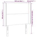 vidaXL sötétkék bársony fejtámla szárnyakkal 203x23x118/128 cm