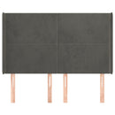 vidaXL sötétszürke bársony fejtámla szárnyakkal 147x16x118/128 cm
