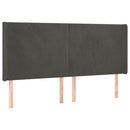 vidaXL sötétszürke bársony fejtámla szárnyakkal 163x16x118/128 cm