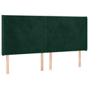 vidaXL zöld bársony fejtámla szárnyakkal 163x16x118/128 cm