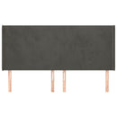 vidaXL sötétszürke bársony fejtámla szárnyakkal 203x16x118/128 cm