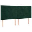 vidaXL zöld bársony fejtámla szárnyakkal 203x16x118/128 cm