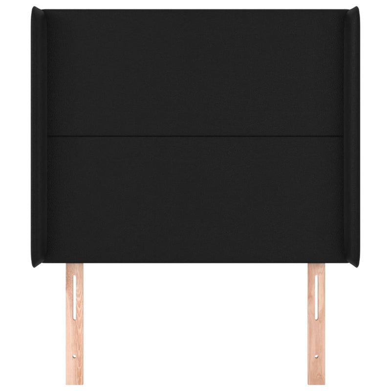 vidaXL fekete műbőr fejtámla szárnyakkal 83x16x118/128 cm