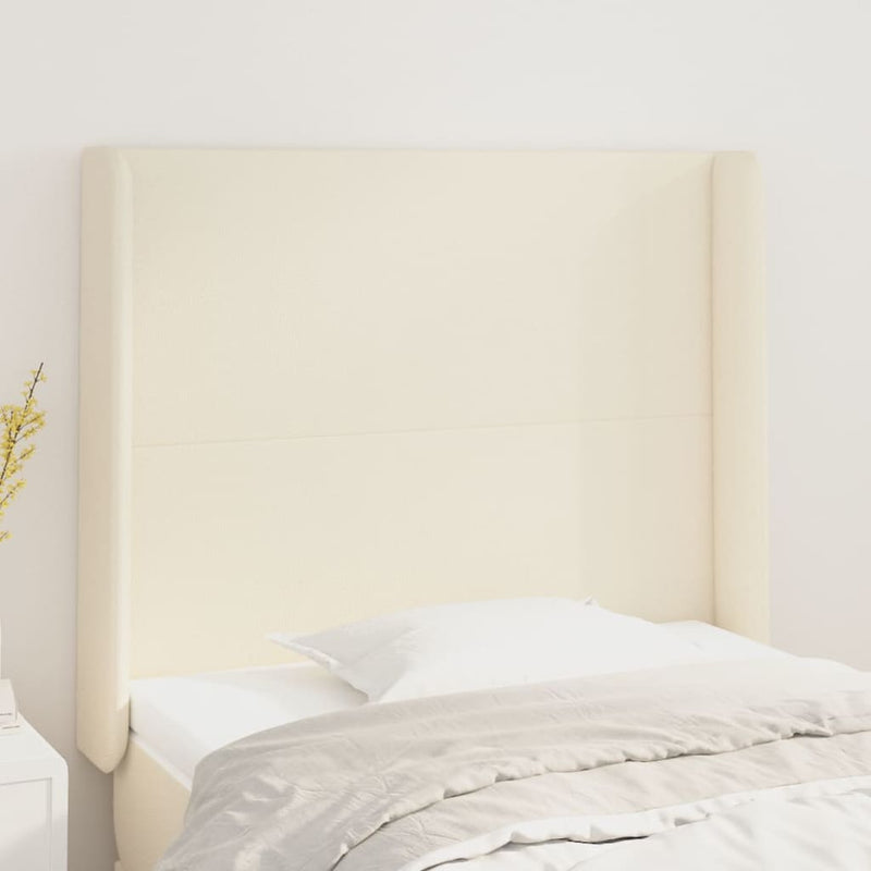 vidaXL krémszínű műbőr fejtámla szárnyakkal 83x16x118/128 cm