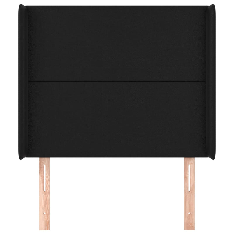 vidaXL fekete műbőr fejtámla szárnyakkal 93x16x118/128 cm