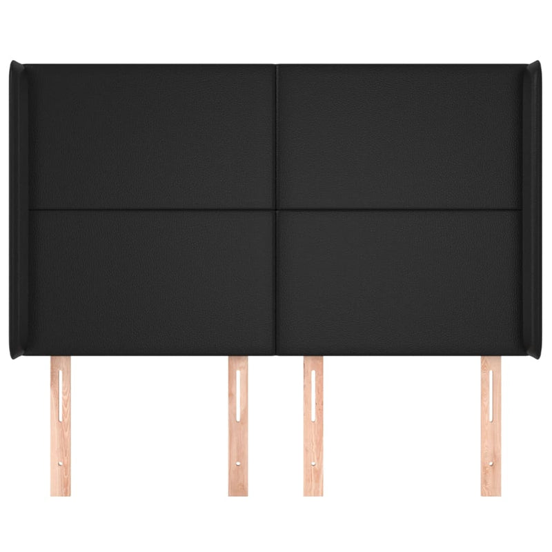 vidaXL fekete műbőr fejtámla szárnyakkal 147x16x118/128 cm