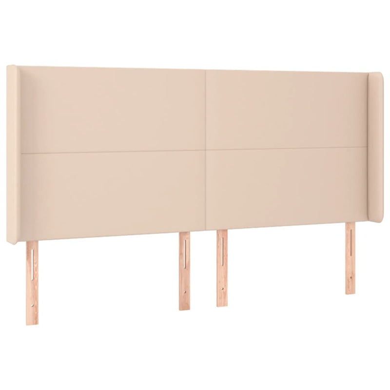 vidaXL cappuccino műbőr fejtámla szárnyakkal 183x16x118/128 cm