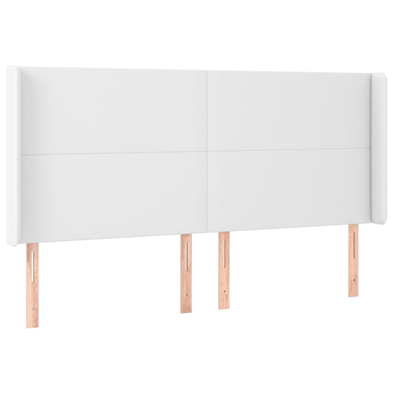 vidaXL fehér műbőr fejtámla szárnyakkal 203x16x118/128 cm