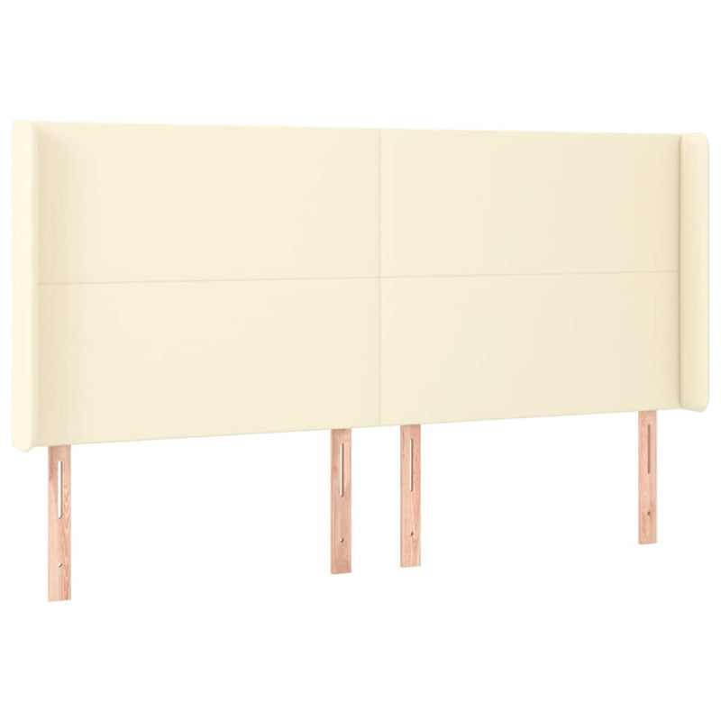 vidaXL krémszínű műbőr fejtámla szárnyakkal 203x16x118/128 cm
