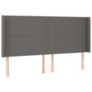 vidaXL szürke műbőr fejtámla szárnyakkal 203x16x118/128 cm
