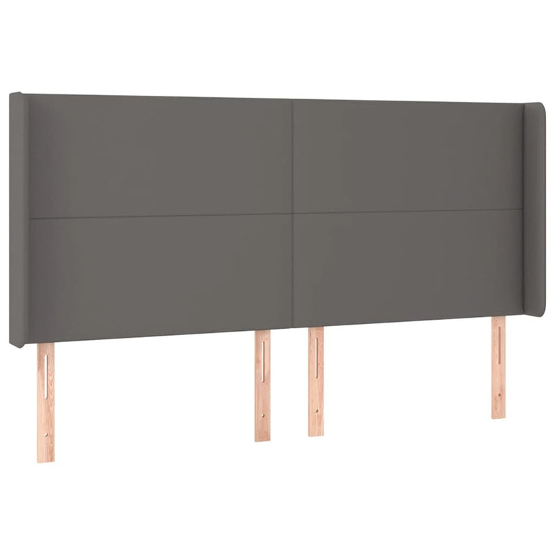 vidaXL szürke műbőr fejtámla szárnyakkal 203x16x118/128 cm