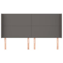 vidaXL szürke műbőr fejtámla szárnyakkal 203x16x118/128 cm