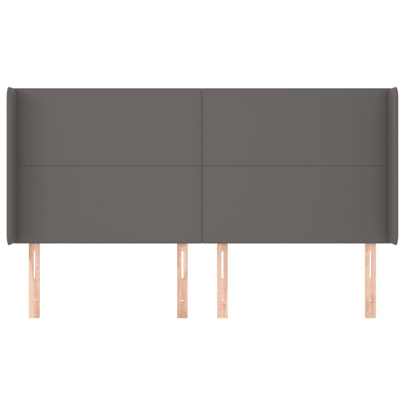 vidaXL szürke műbőr fejtámla szárnyakkal 203x16x118/128 cm