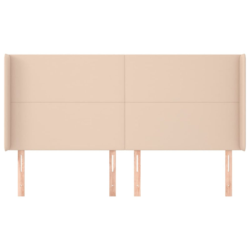 vidaXL cappuccino műbőr fejtámla szárnyakkal 203x16x118/128 cm
