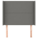 vidaXL sötétszürke szövet fejtámla szárnyakkal 93x16x118/128 cm